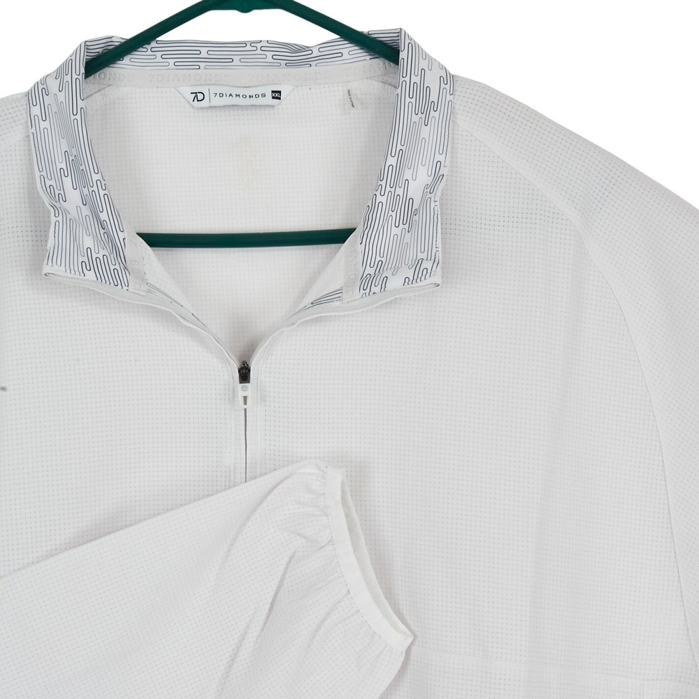 7 Diamonds‎ Oxygenate Pullover Mens XXL Drift White 1/4 Zip SPV-1026 Recycled